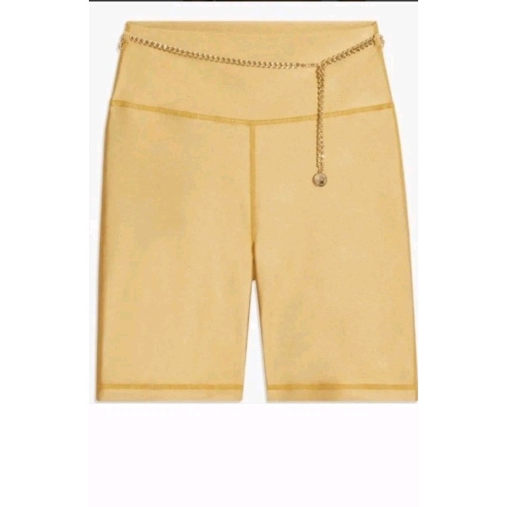 Weworewhat Women's XS Gold Chain Bike Short Metallic Nylon NWT Athleisure